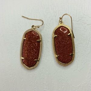 Kendra Scott “Elle” earrings in orange goldstone